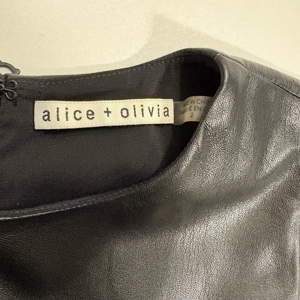Alice + Olivia Faux Leather Midi Dress - Picture 4 of 8